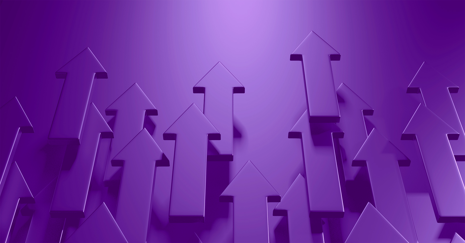 Many purple arrows going up, on purple background